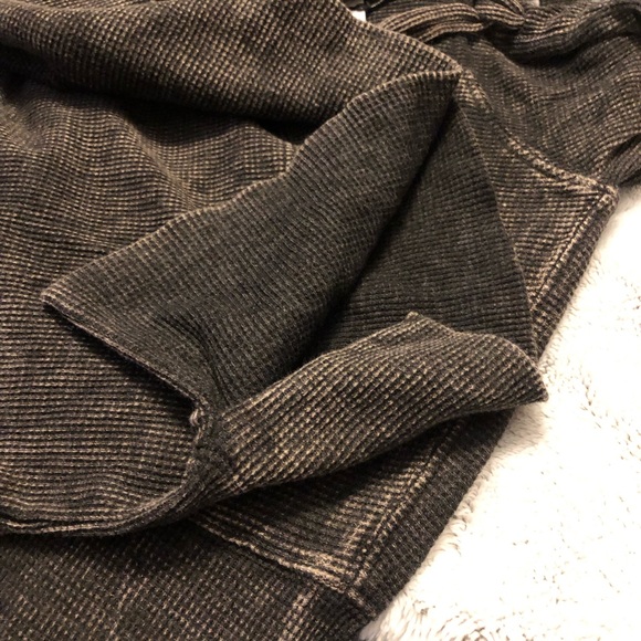 NWT Michael Stars Black Kylo Side Slit Hoodie w/Tie Strings - Picture 4 of 9